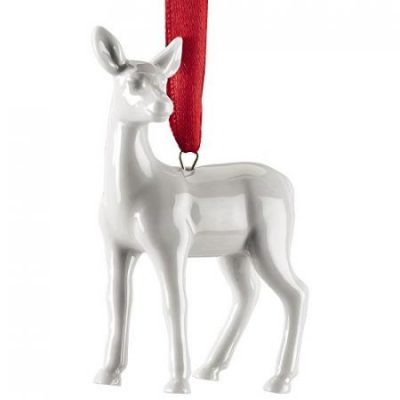 Hutschenreuther Christmas White Porcelain Deer Hanging Decoration