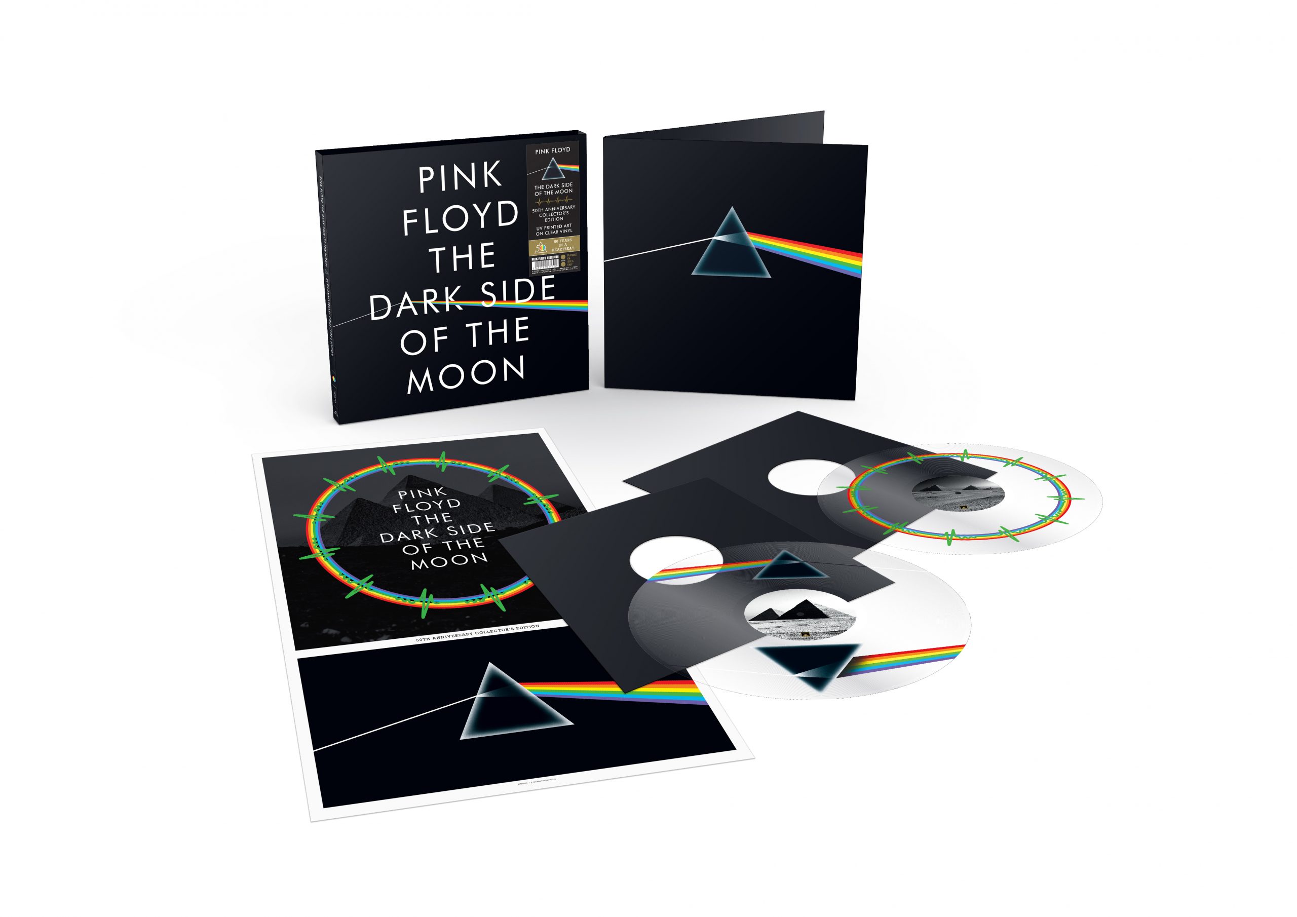 Pink Floyd Dark Side Of The Moon 50th Anniversary 2023 Remaster UV Clear Vinyl Double Picture Disc Lp - Image 2