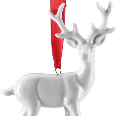 Hutschenreuther Christmas White Porcelain Stag Hanging Decoration